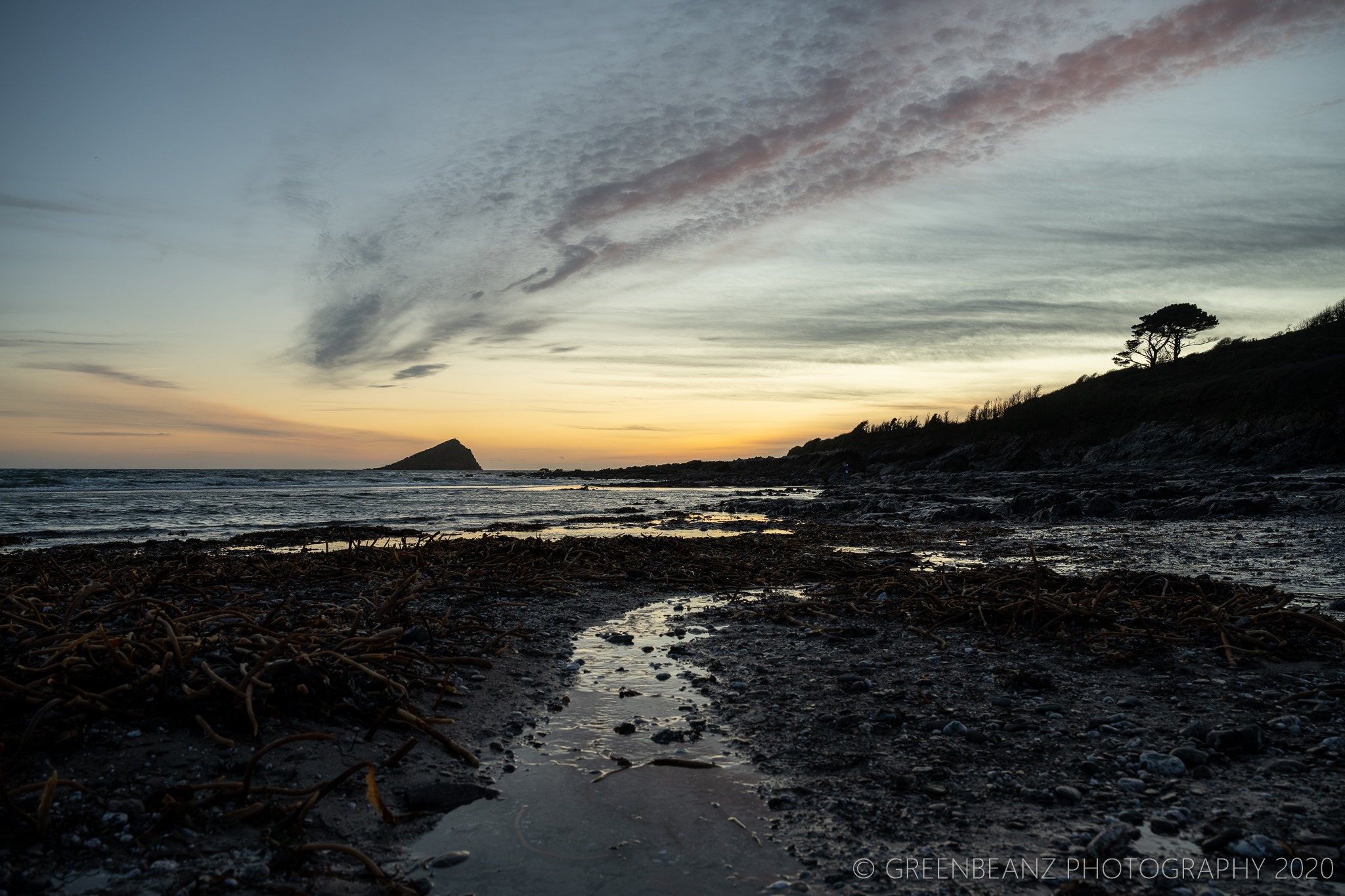 Wembury Beach at Sunset March 2020